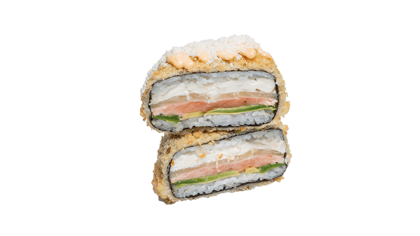 Mini Sushi-burger z łososiem i ananasem
